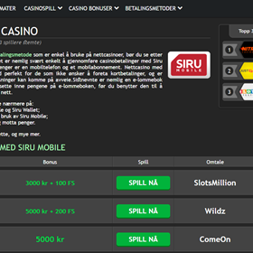Websites: Payment methods for Casinos